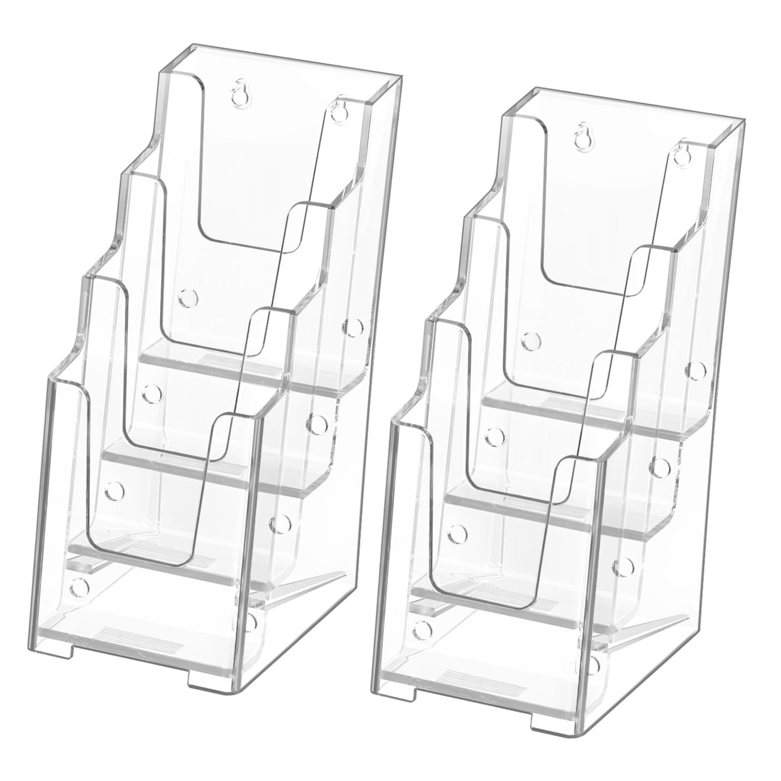 MaxGear 4-Tier Acrylic Brochure Holder 4" Clear Literature Display Stand