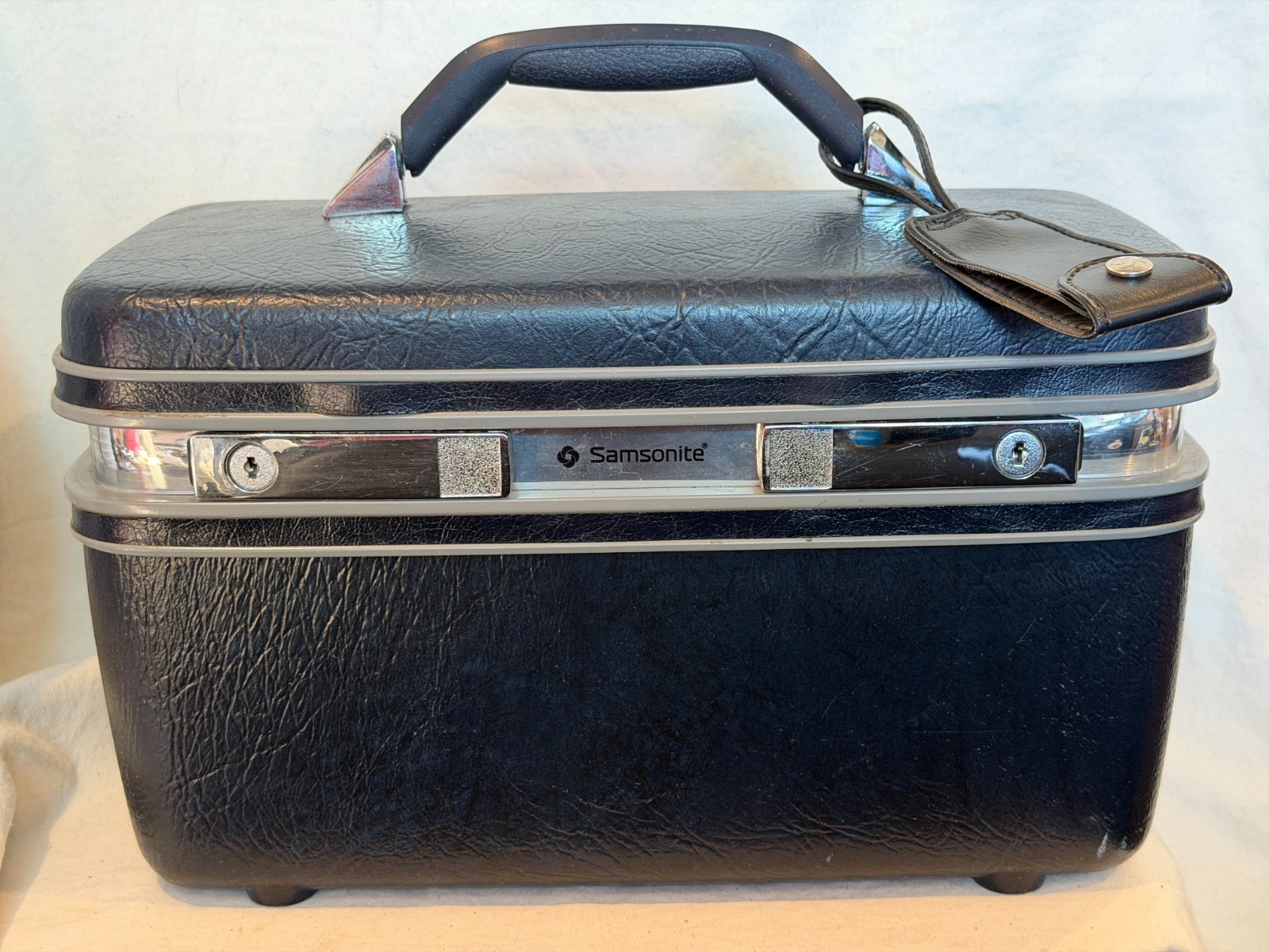 Vintage Samsonite Vanity Case Train/Make-up PROFILE II Navy Blue Very Nice