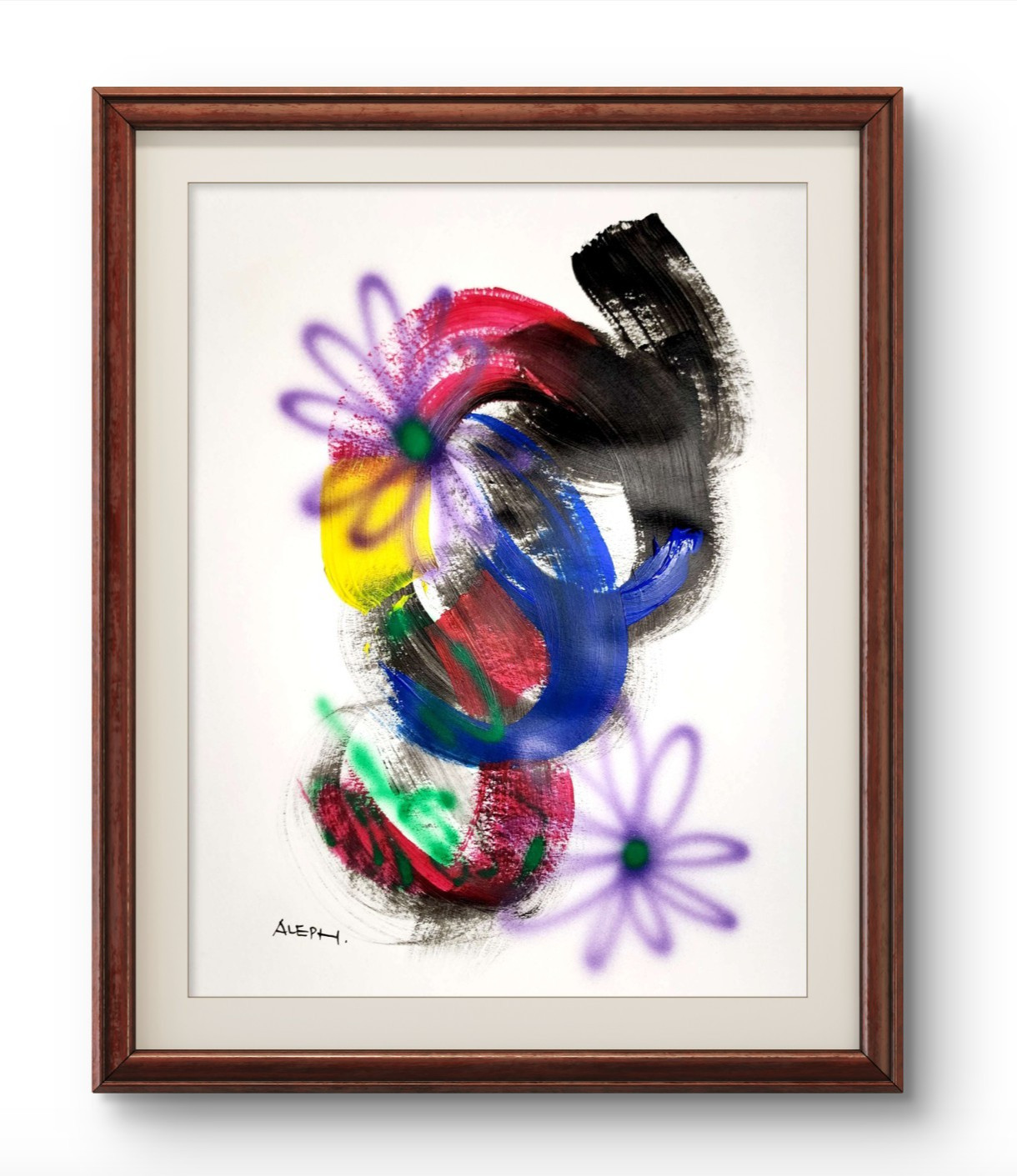 Aleph Original Art 14x11 Modern Abstract Expressionism Acrylic Gallery Paper