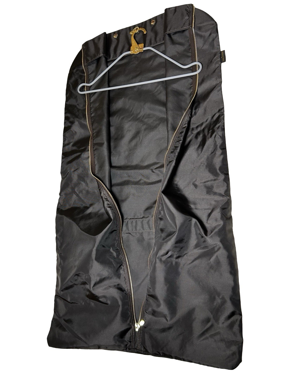 VTG Louis Vuitton Brown Nylon Garment Bag With Hanger Suitcase Insert 39.5x20.5