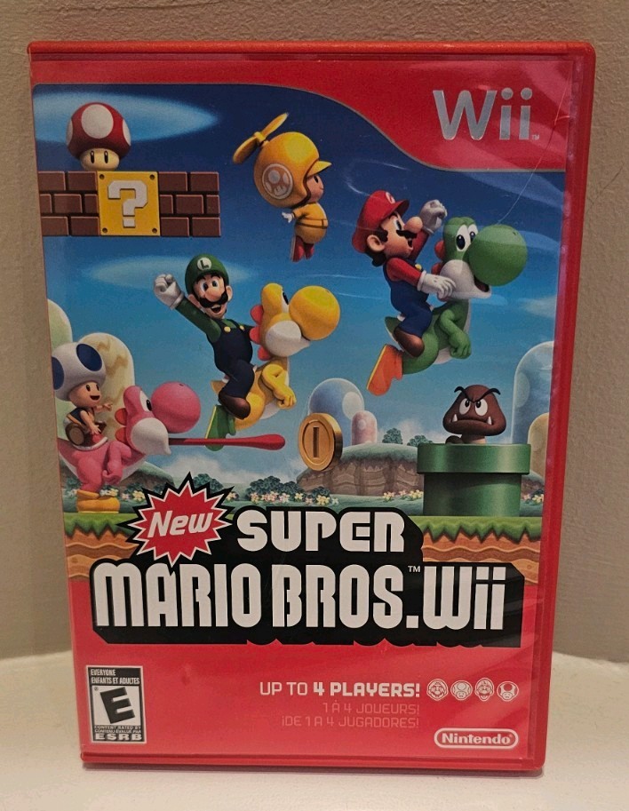 New Super Mario Bros Wii Nintendo Wii Case and Manual Only NO GAME