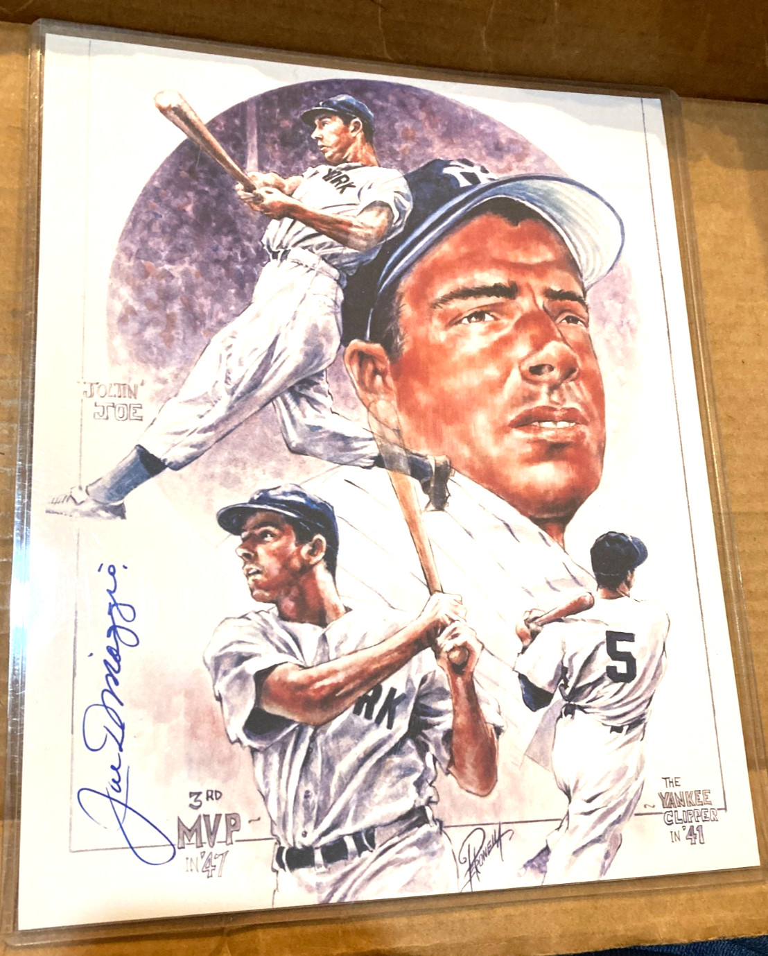 JOE DIMAGGIO NEW YORK YANKEES  SIGNED AUTOS 8X10 COLOR PHOTO /CERTIFICATE