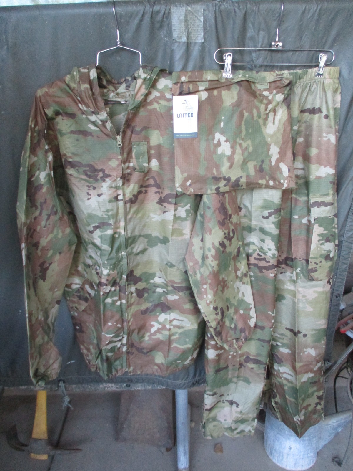 Flame Resistant, FR OCP Multicam Rain Suit, USA made, Jacket, Pants, Bag, $295