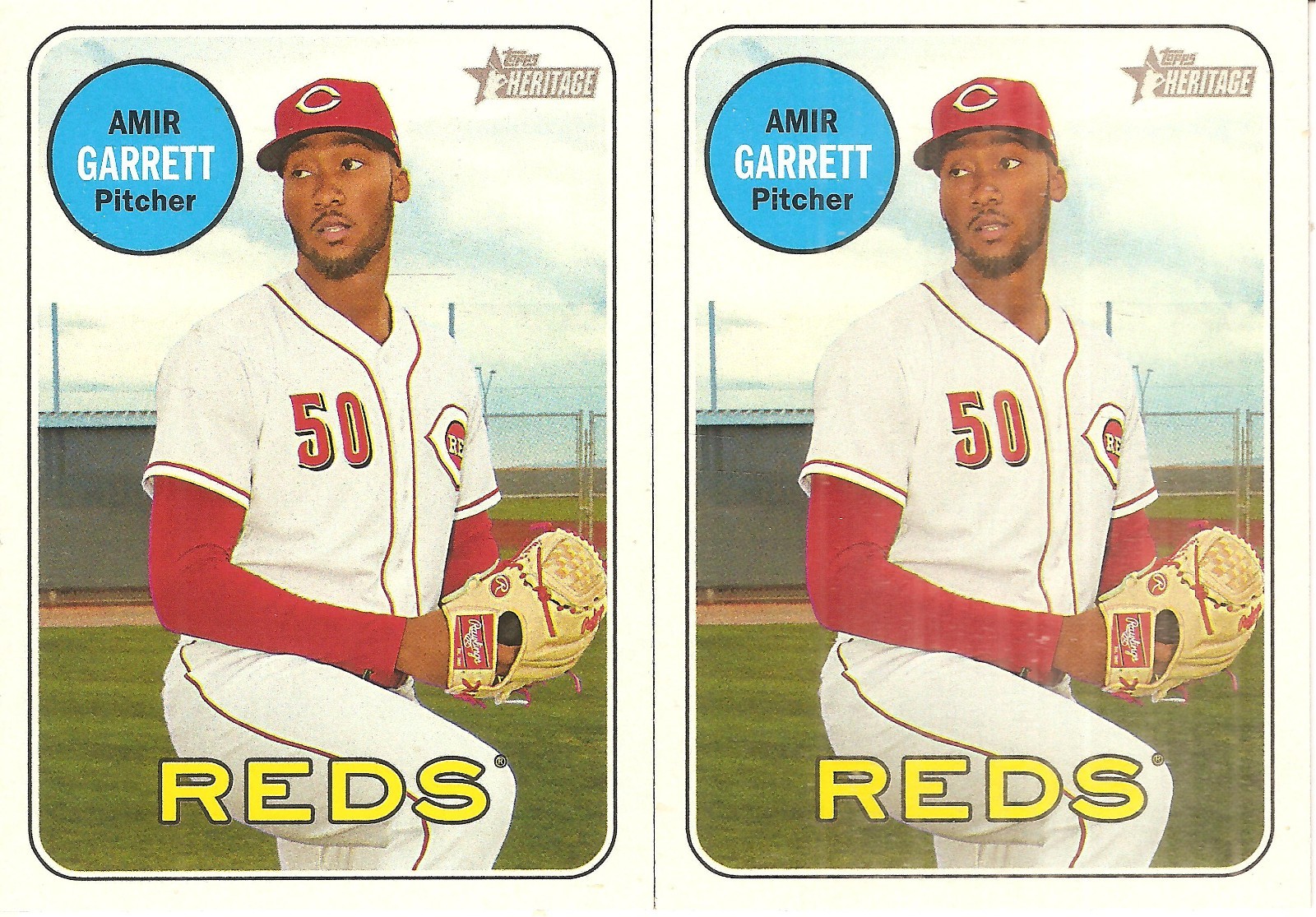 2 CARD 2018 TOPPS HERITAGE AMIR GARRETT BASEBALL CARD LOT