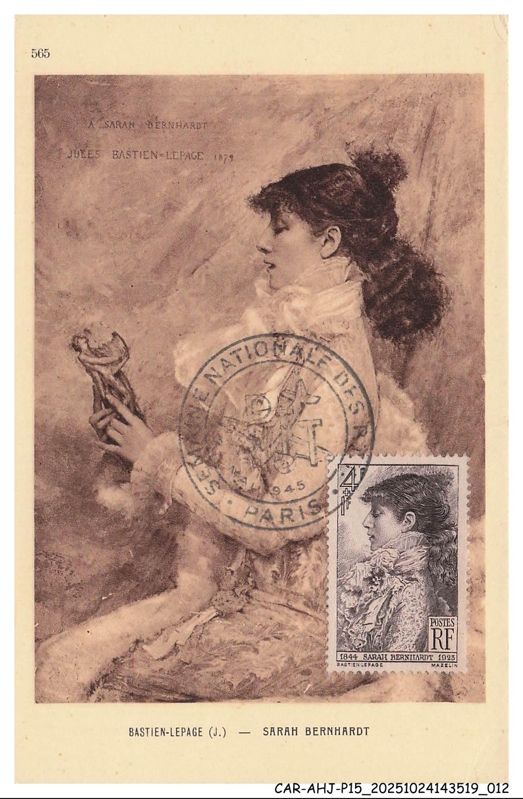 CAR-AHJP15-0693-MAXIMUM - Bastien Lepage - Sarah Bernhardt - 1945