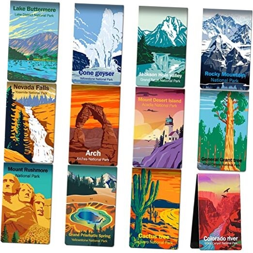  Pcs Magnetic Bookmarks National Park Magnetic Page Markers Assorted 24