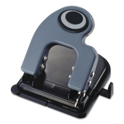 Officemate 815964 Desktop 2-hole Eco-punch, 1/4" Holes, Black/gray/green