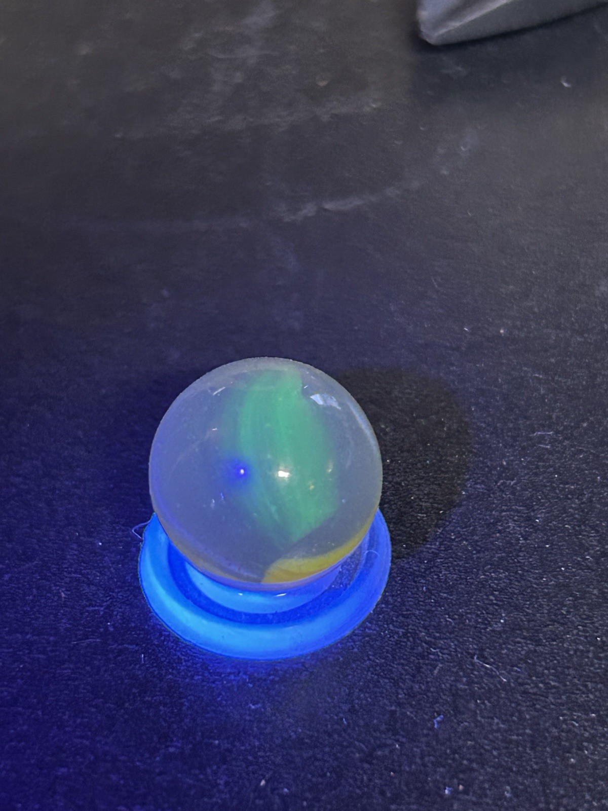 Akro Agate Moss Agate Patch Marble Vintage Marble .62” Glows UV Light