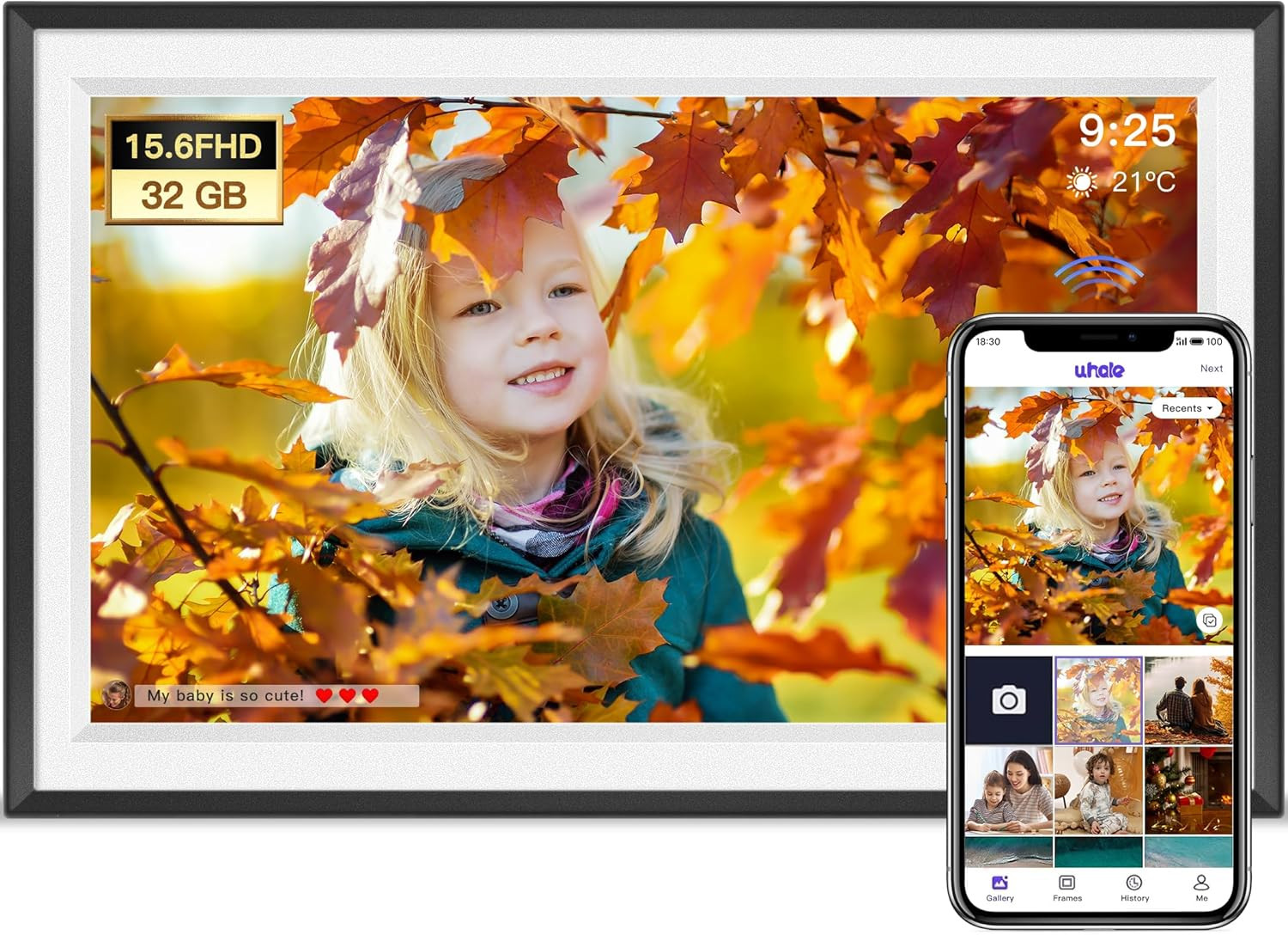 Digital Picture Frame, 15.6 Inch Large Digita Photo Frame Wifi, 1920 * 1080 FHD 