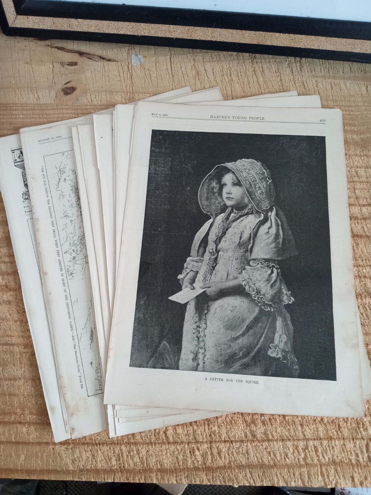 HARPER PRINTS.10 RANDOM ORIGINAL ENGRAVINGS FROM 1886#4.FREE SHIPPING