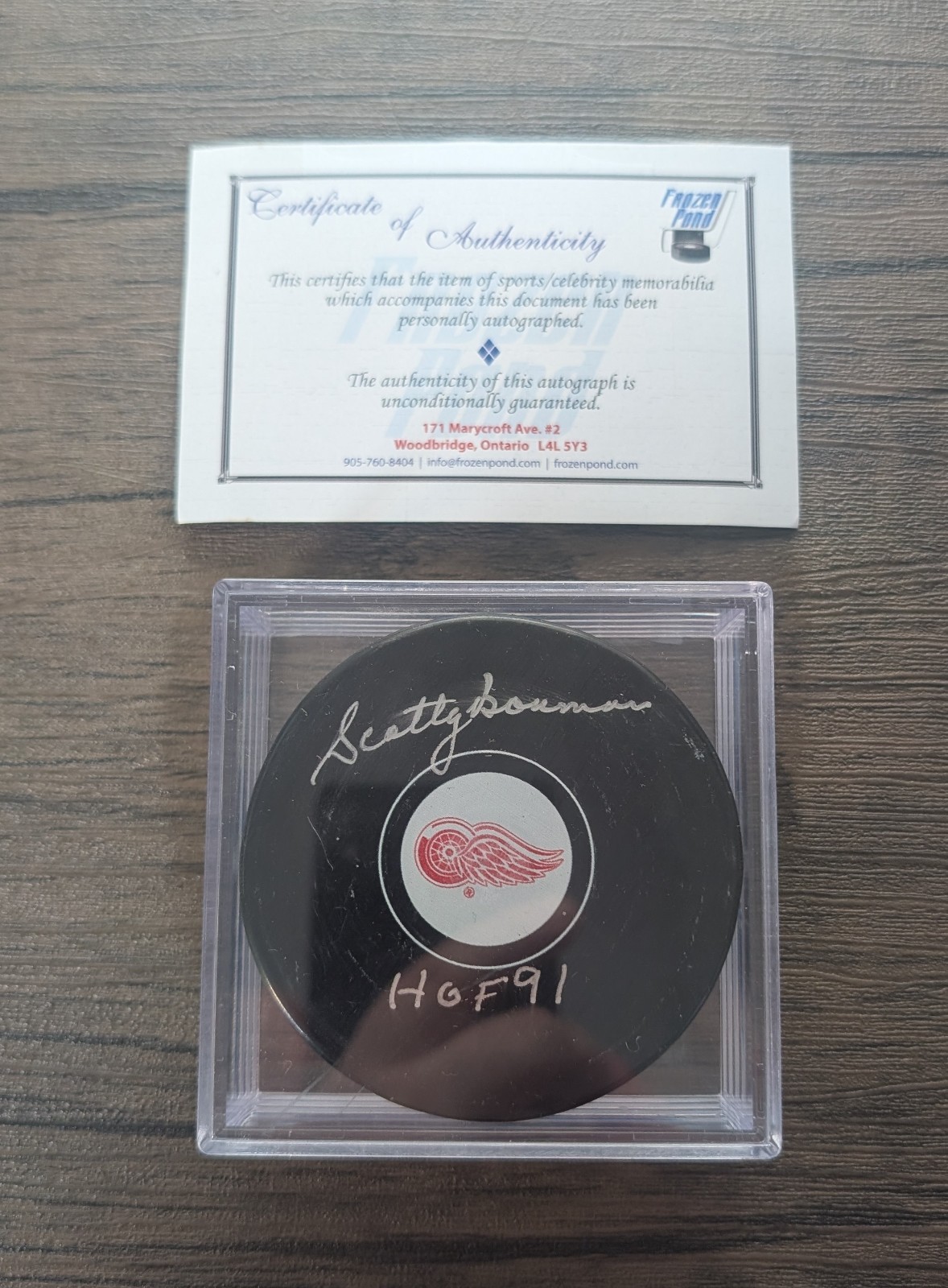 Scotty Bowman Signed Detroit Red Wings Hockey Puck HOF 1991 Autograph + COA Froz
