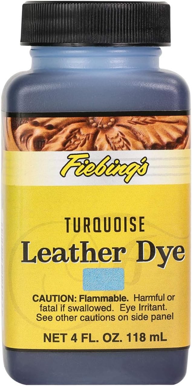 Fiebing's Leather Dye (4 Fl Oz Turquoise) - Alcohol-Based, Permanent Dye