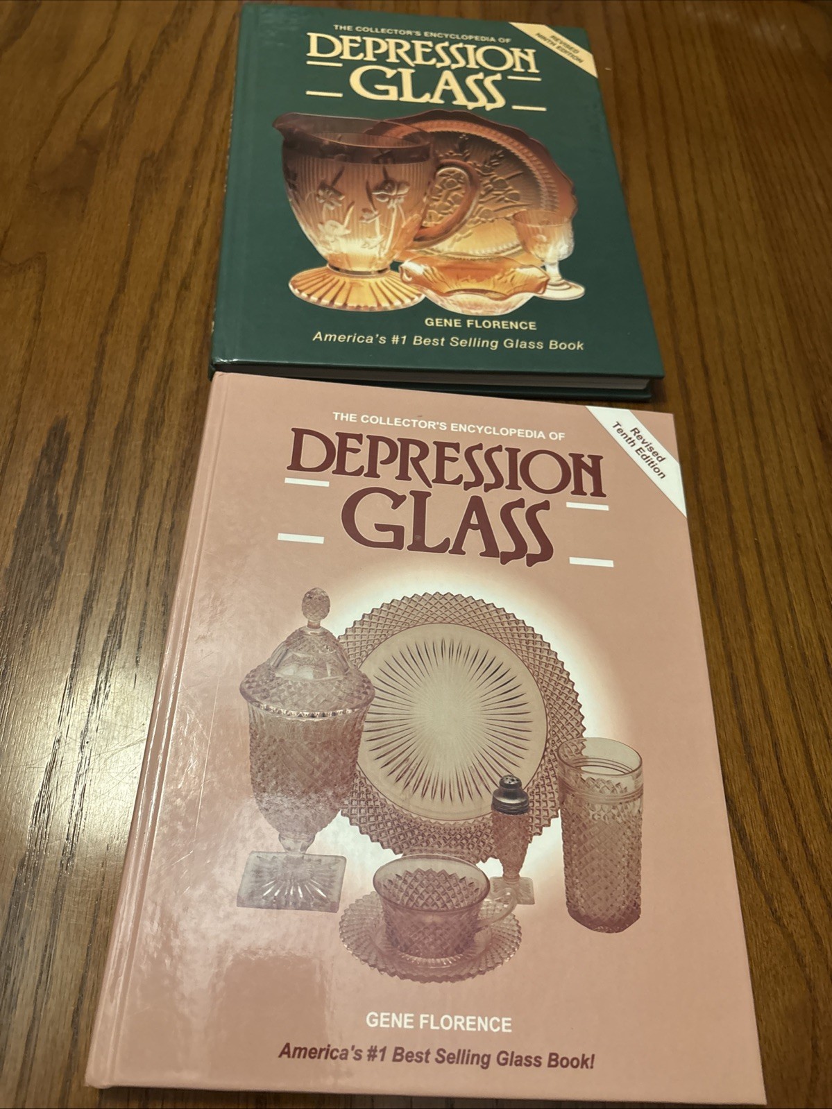 Two Encyclopedia Of Depression Glass. 9th & 10th Edition Books. Gene Florence