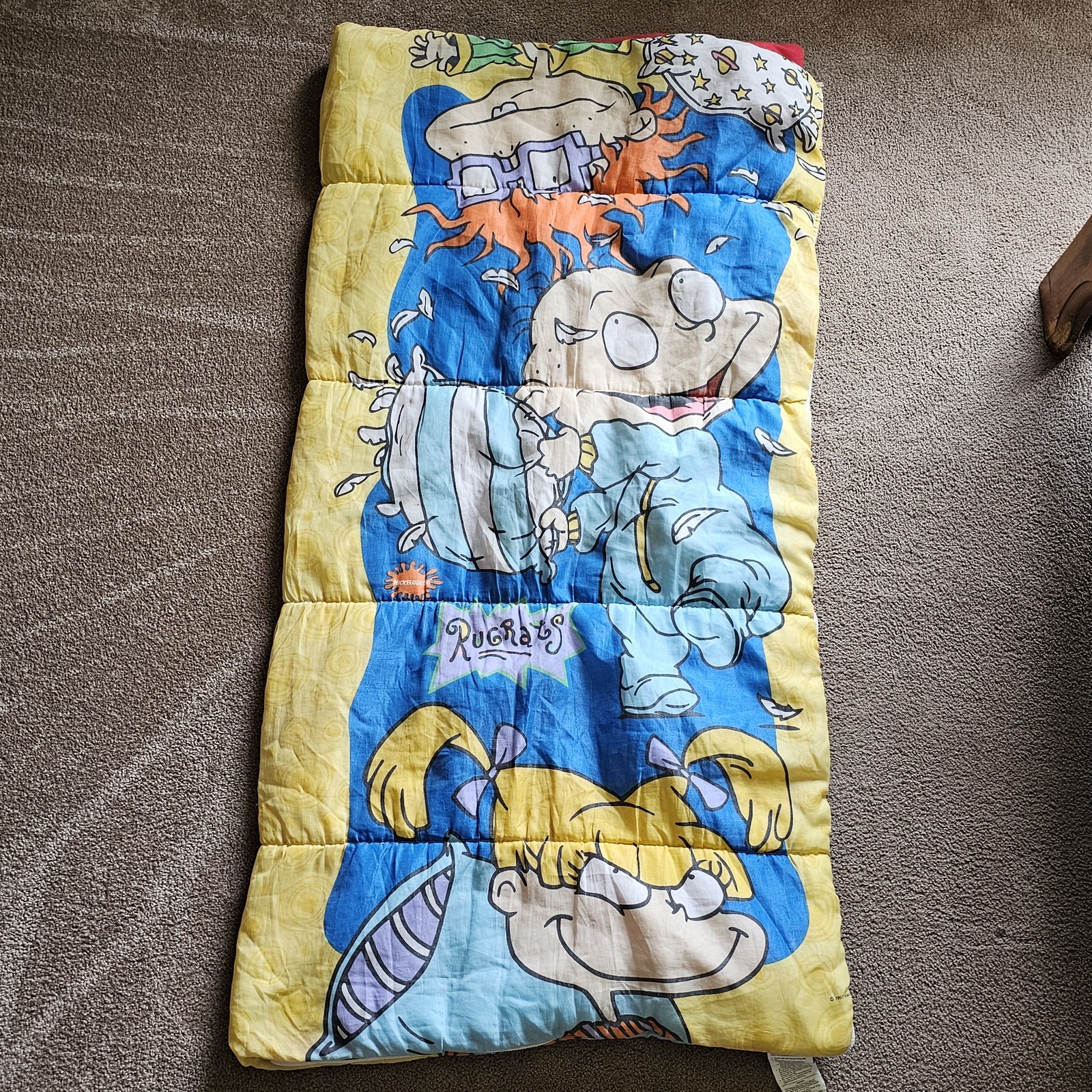 Vintage 1997 Rugrats Sleeping Bag Child Size Nickelodeon Viacom Angelica Tommy