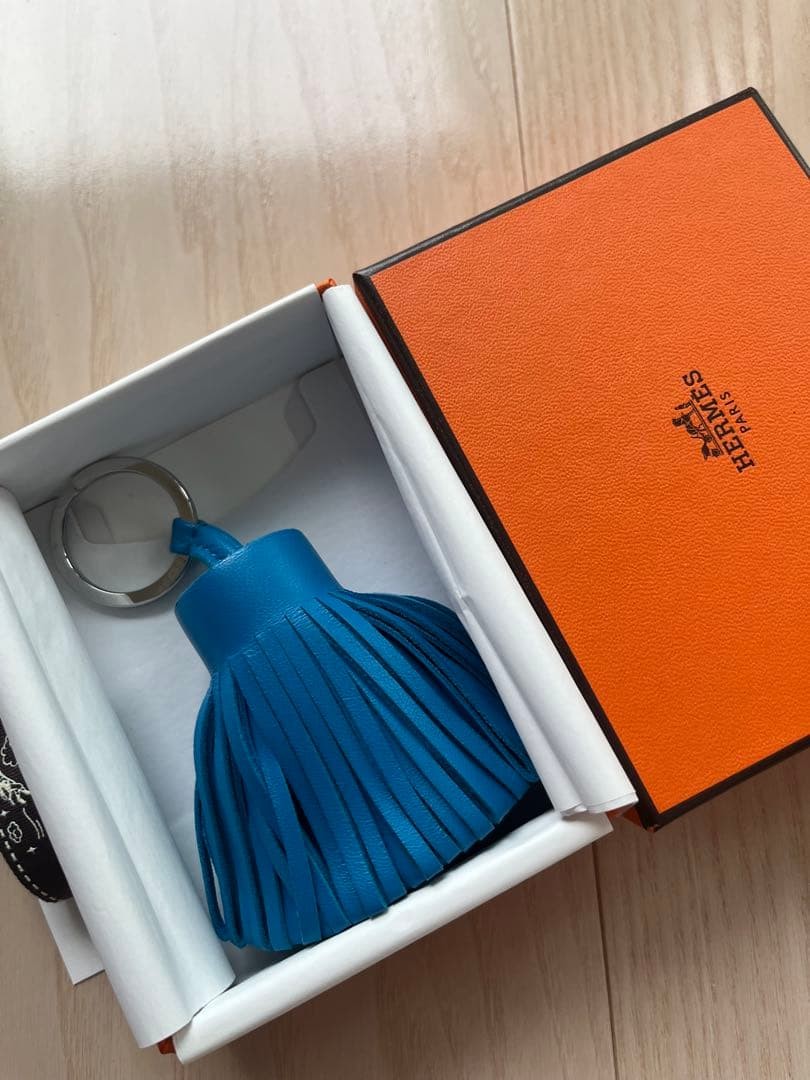 HERMES Carmen Key Holder Blue [Unused]