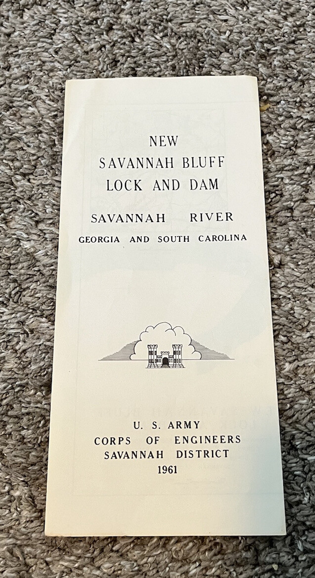 Savannah Bluff River Lock Dam Georgia South Carolina US Army Corps 1961 Brochure