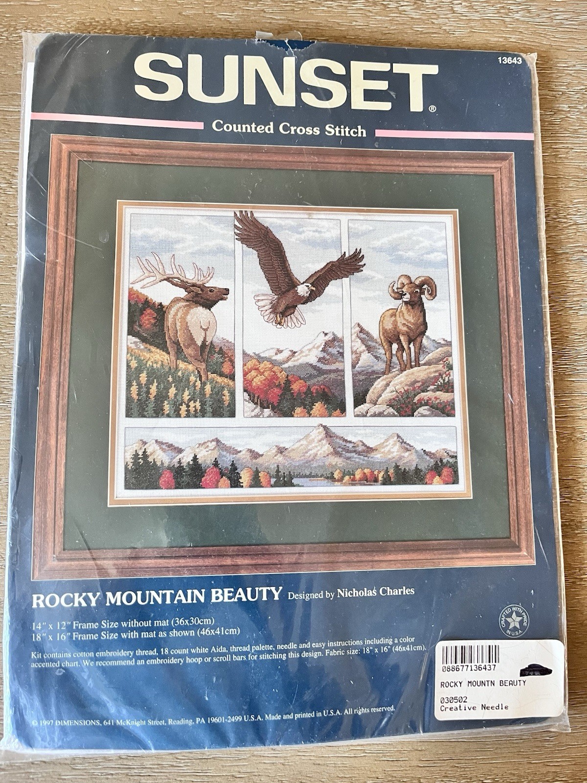 Sunset Rocky Mountain Beauty Counted Cross Stitch Kit 14x12” USA 1997 New Sealed