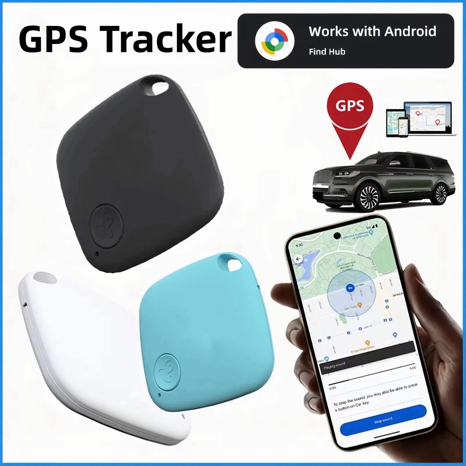 GPS Tracker Find Hub Anti-Loss Device for Android - Elderly, Children, Pet