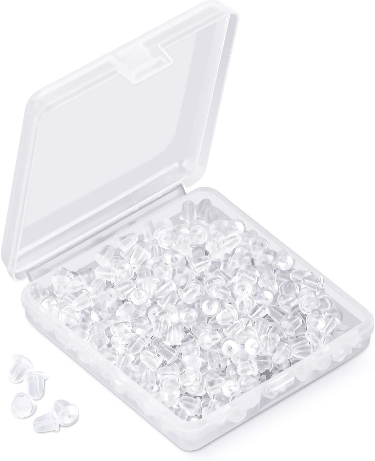 Silicone Earring Backs Earring Backings Soft Clear Ear Safety Back Pads Backs...