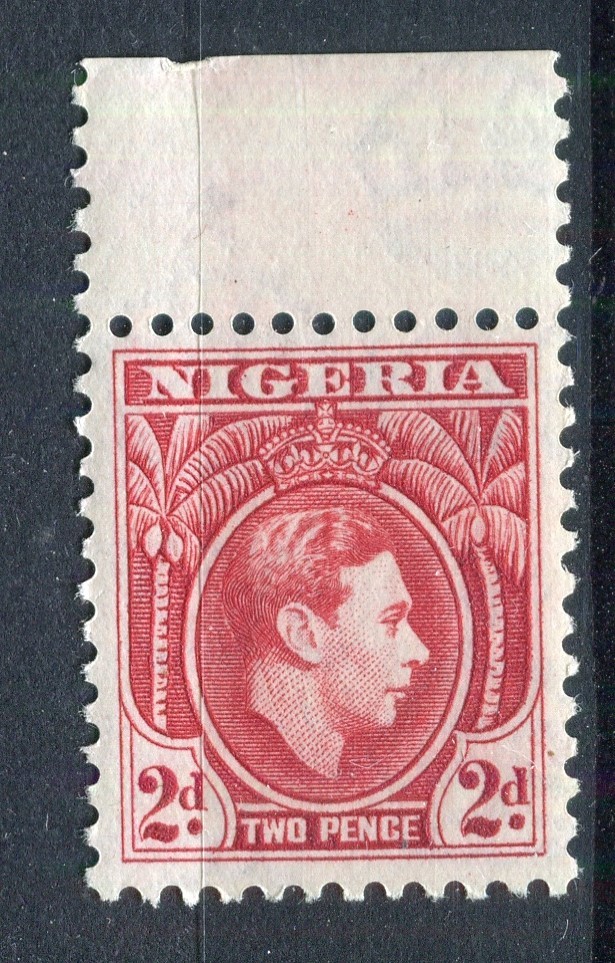 NIGERIA; 1938 early GVI Portrait issue fine MINT MNH Unmounted 2d. MARGINAL