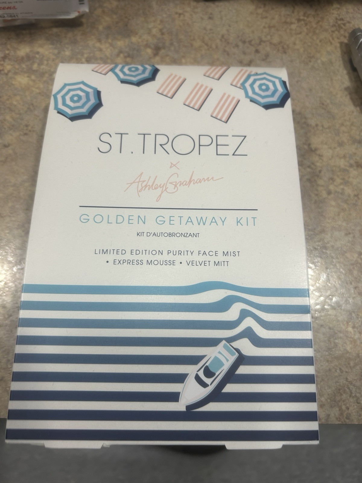 ST. TROPEZ GOLDEN GETAWAY KIT Purity Face Mist, Express Mousse, Mitt NWB