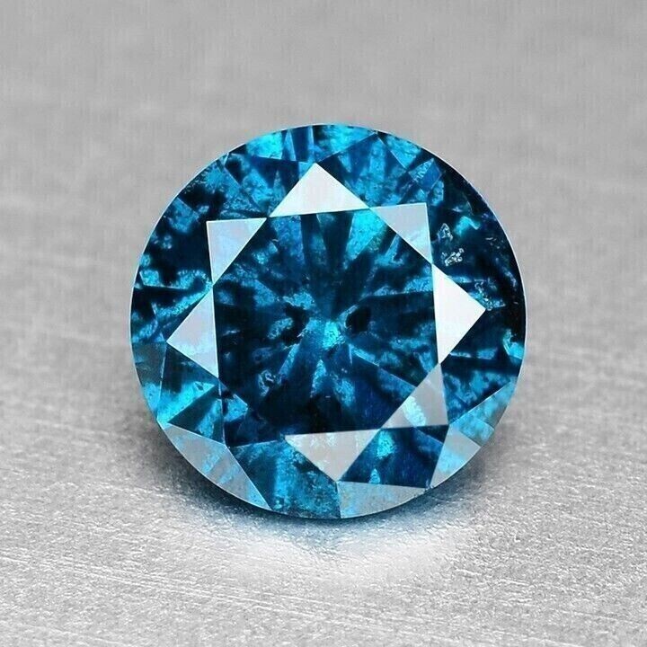 5.CT Natural Blue Color Diamond  Round Cut VVS1 D Grade 1 Free Gift Certified
