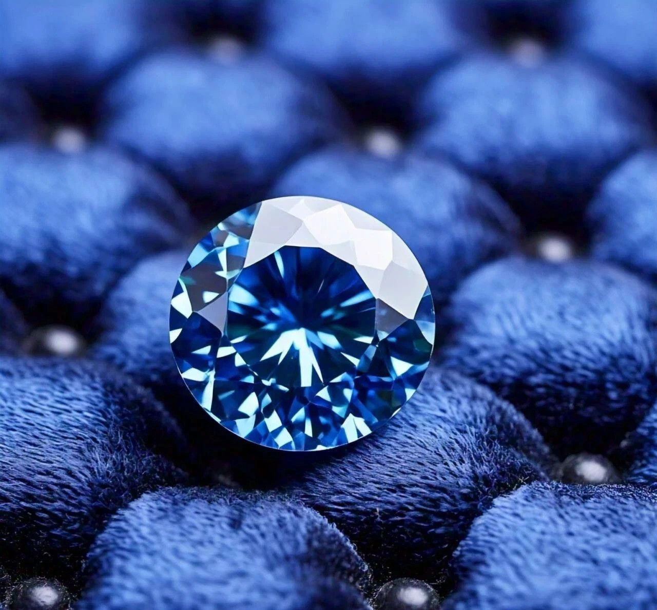 Lab Grown 4.00 CT Round Cut Natural Blue Color Loose CVD Diamond VVS1 Certified