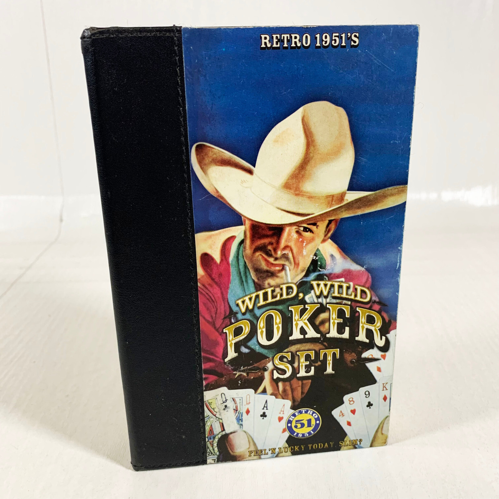 Retro 1951's Wild Wild Poker Set - Wooden Case, Sealed Cards