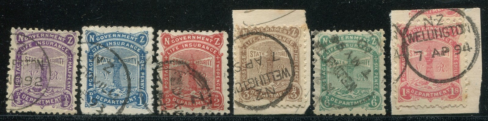 New Zealand OY1-OY6 Used Life Insurance Stamp Set