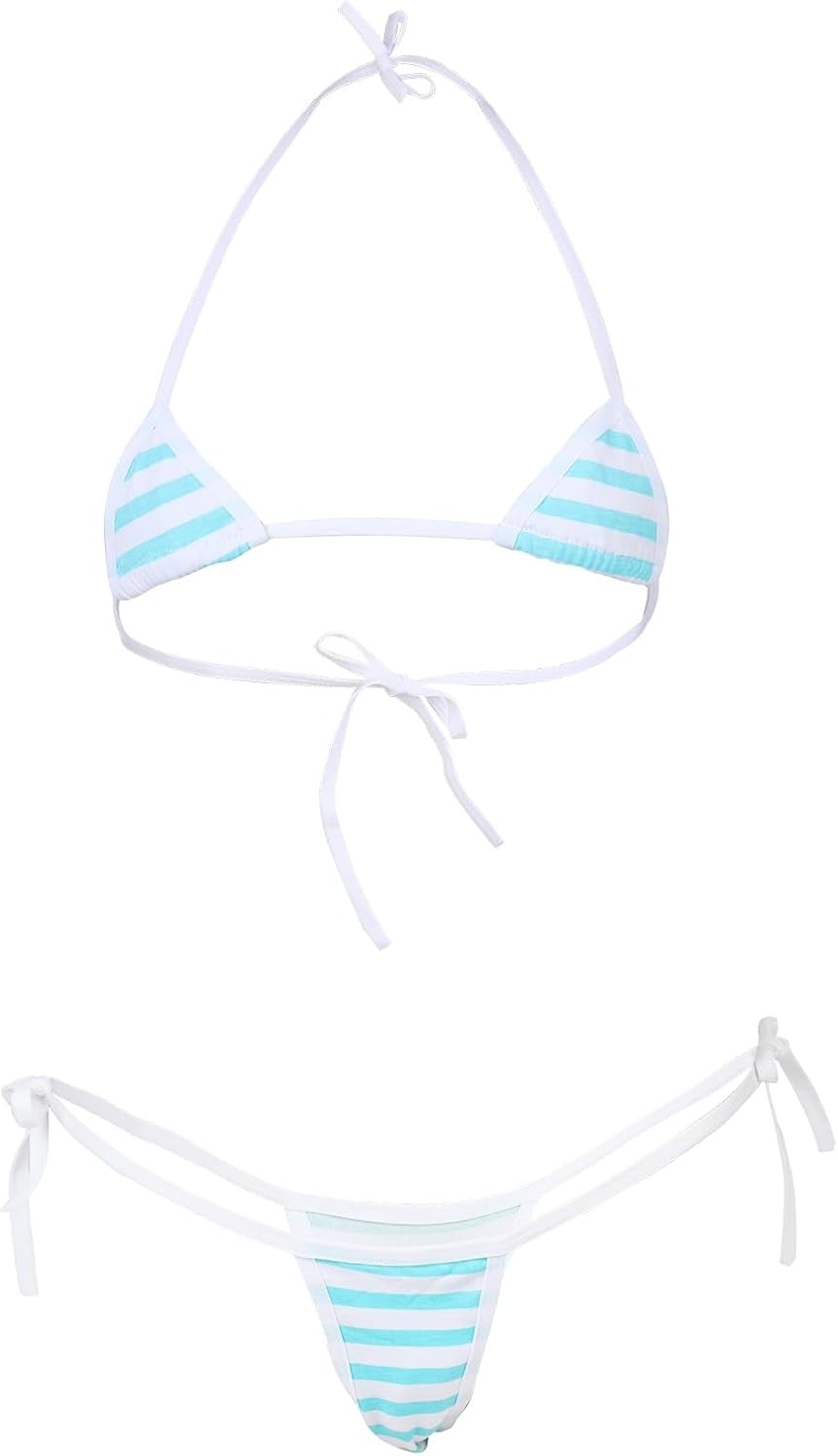 TOMORI Japanese Style Cute&Sexy Stripe Bikini for Cosplay