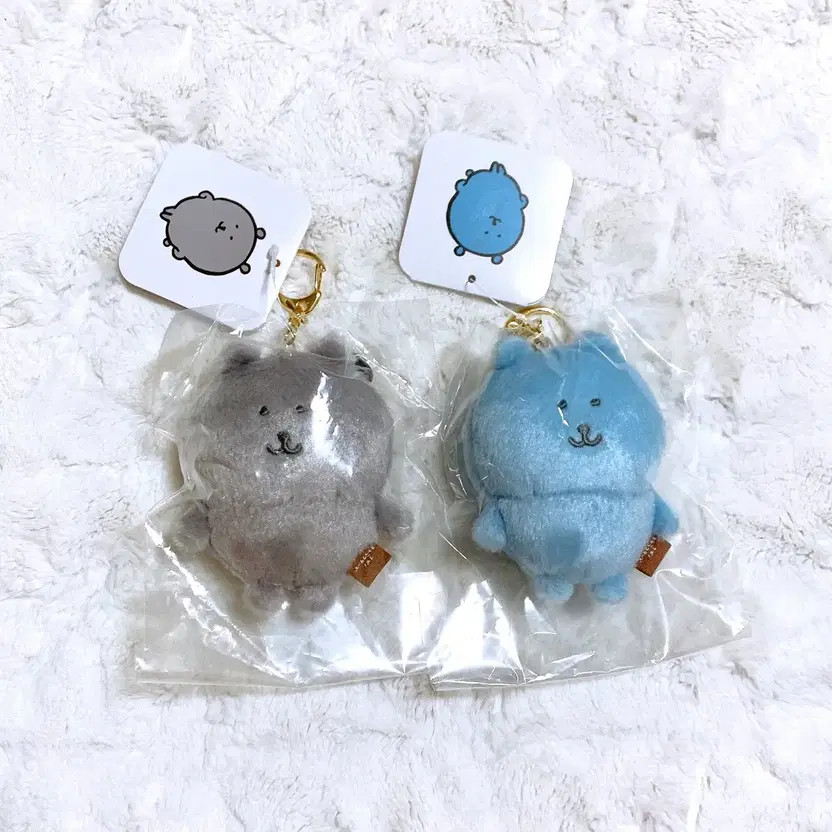 Nagonomarket Joking Bear Color Bear Mascot Keyring, Gray & Light Blue, New