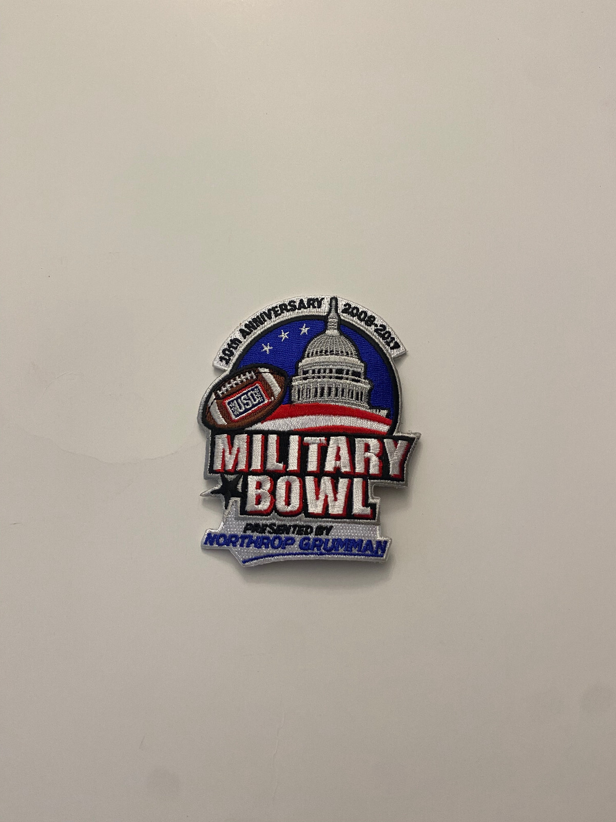 Naval Academy Navy Football 2019 Team Issue Military Bowl Logo Jersey Patch (F)