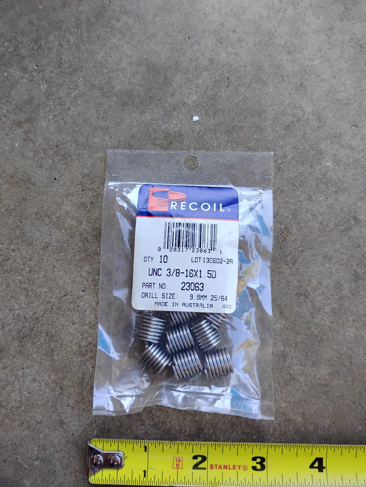 3/8-16 X 1.5D  insert length helicoil Stainless Steel Screw Thread insert 10pcs