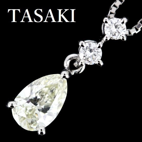 TASAKI Pear Shape Diamond 0.55ct 0.08ct Necklace Platinum