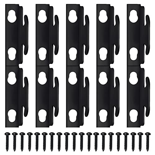 Curtain Rod Hooks Curtain Rod Bracket, Curtain Rod Holders with Screws 10 Black