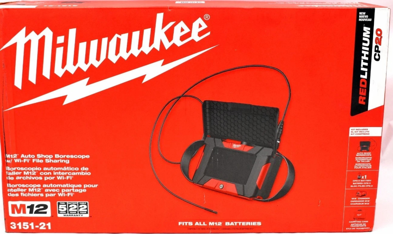 Milwaukee 3151-21 M12™ Auto Shop Borescope w/ Wi-Fi File Sharing