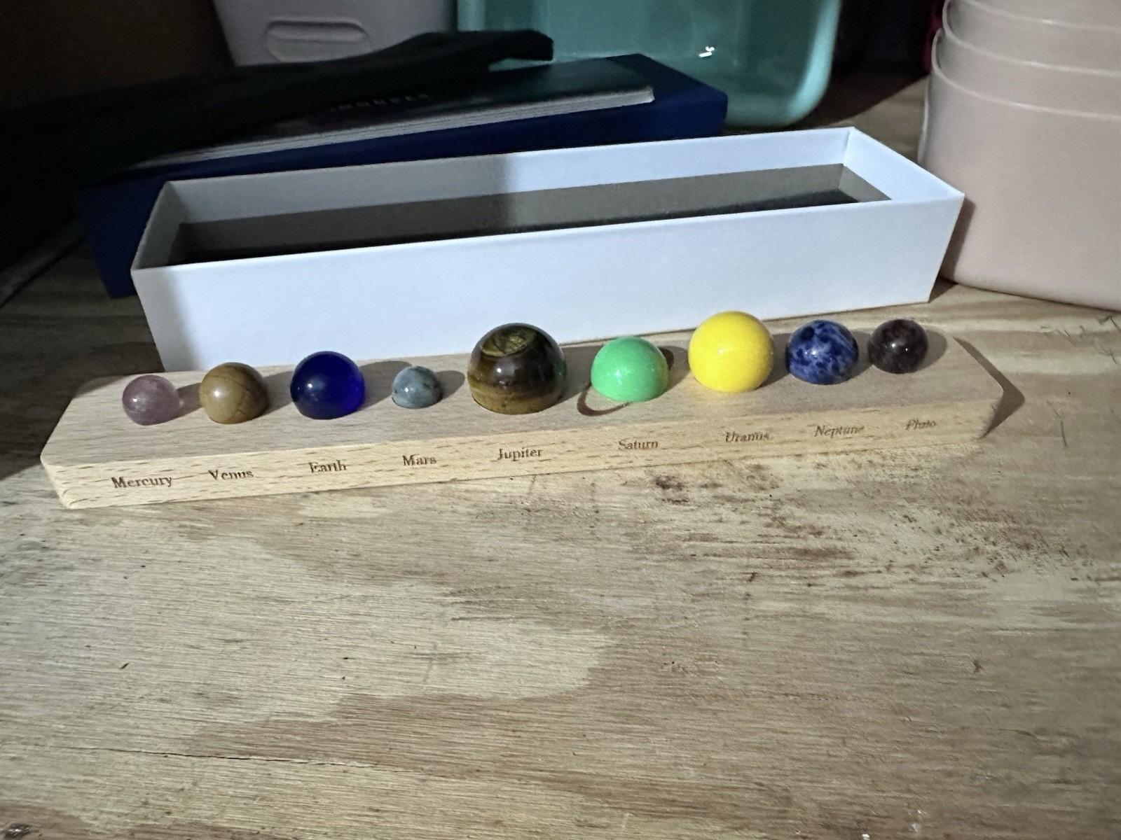 Nine Planets Gem Stones Planets Decorations Solar System Model Handmade Space Ho