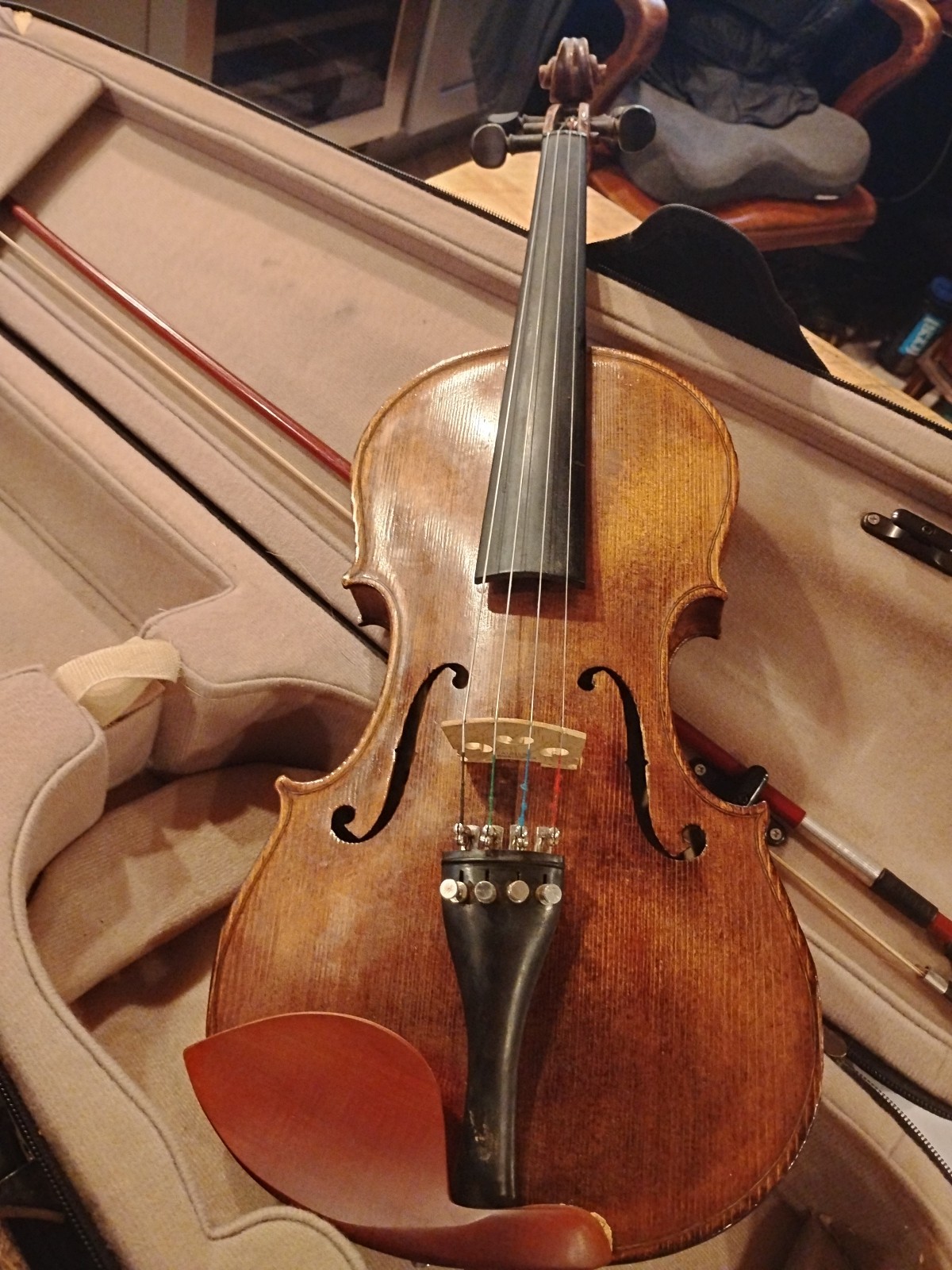 Antique Fried August. Glass 4/4 Antonins Straudiuarius Copy violin. dated 1895.