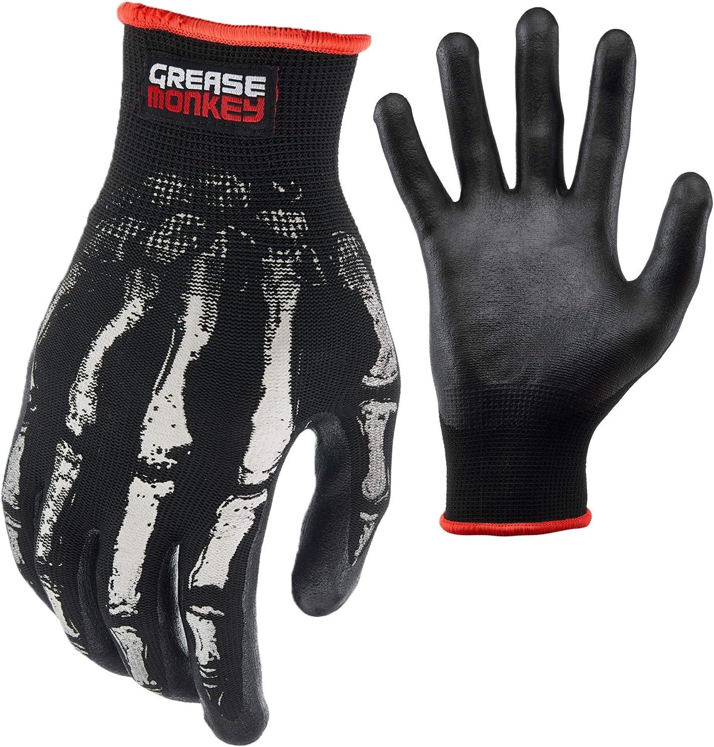 Grease Monkey Bone Series Foam Nitrile Mechanic Gloves with Grip
