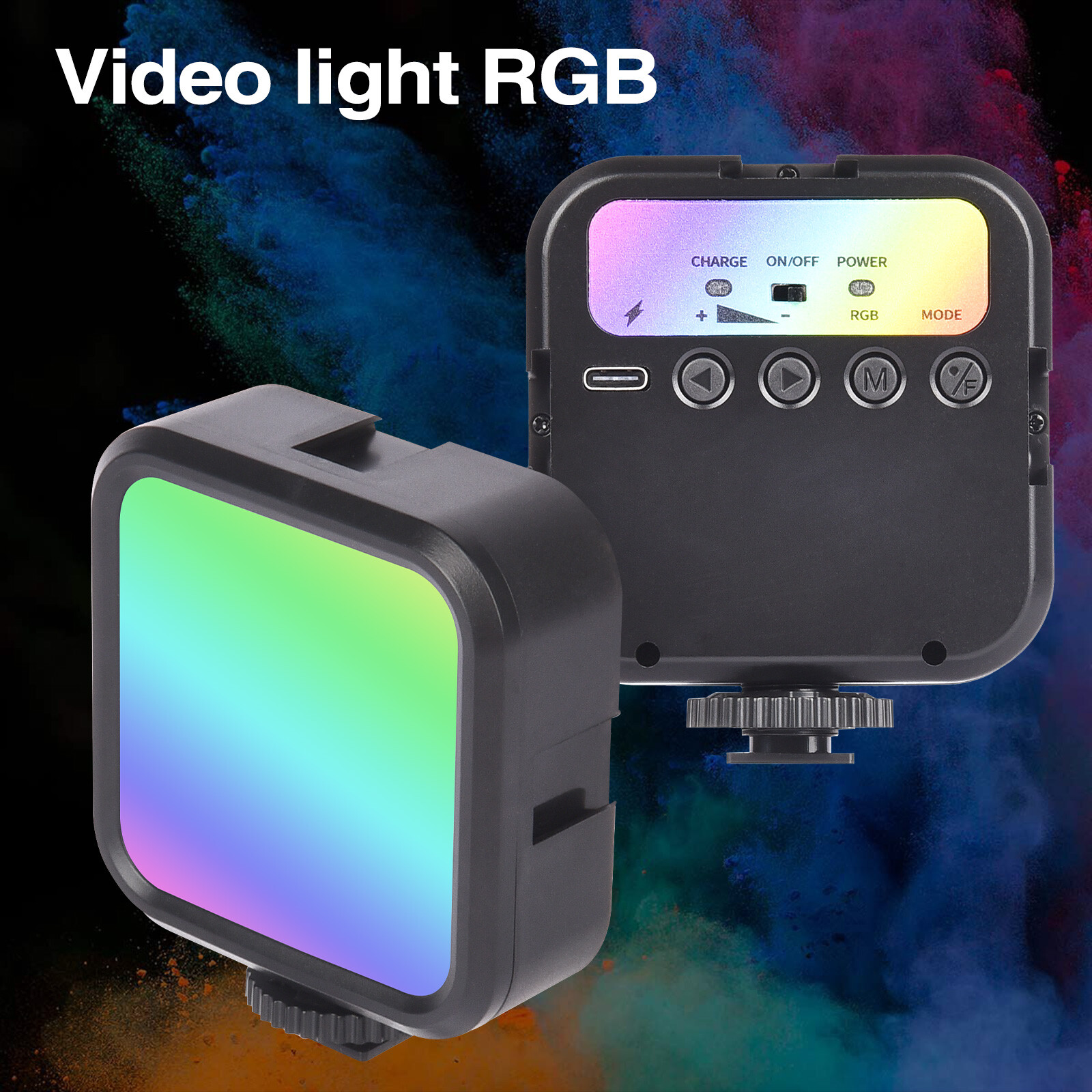 5W RGB LED Video Light 2500-7000K Dimmable Vlog Fill Light 2000mAh Rechargable