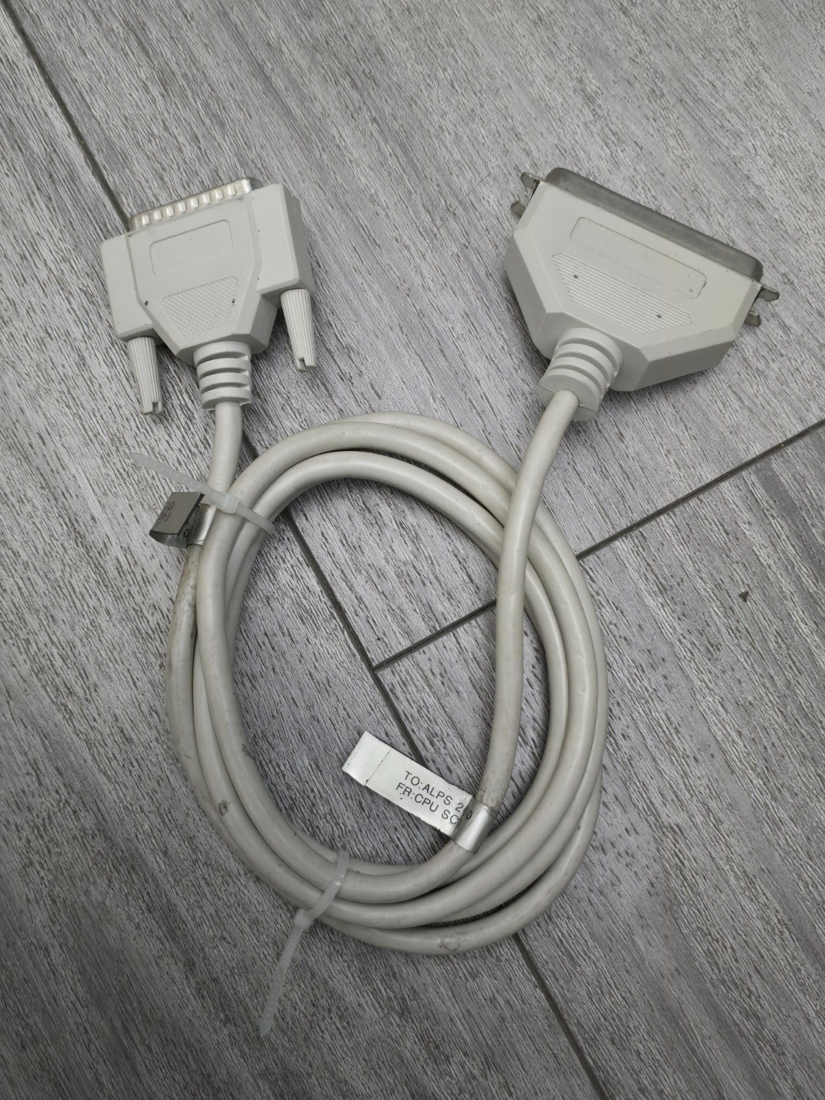 Vintage SCSI-1 Cable 50-Pin Centronics to DB25 5ft ALPS Printer Scanner Wire