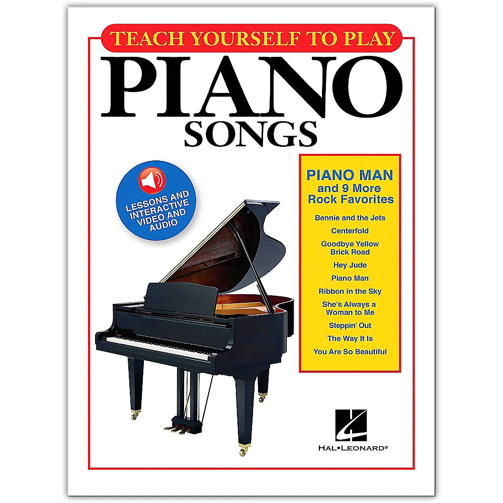 Hal Leonard Teach Yourself to Play "Piano Man" & 9 Rock Favorites Piano B/V/A
