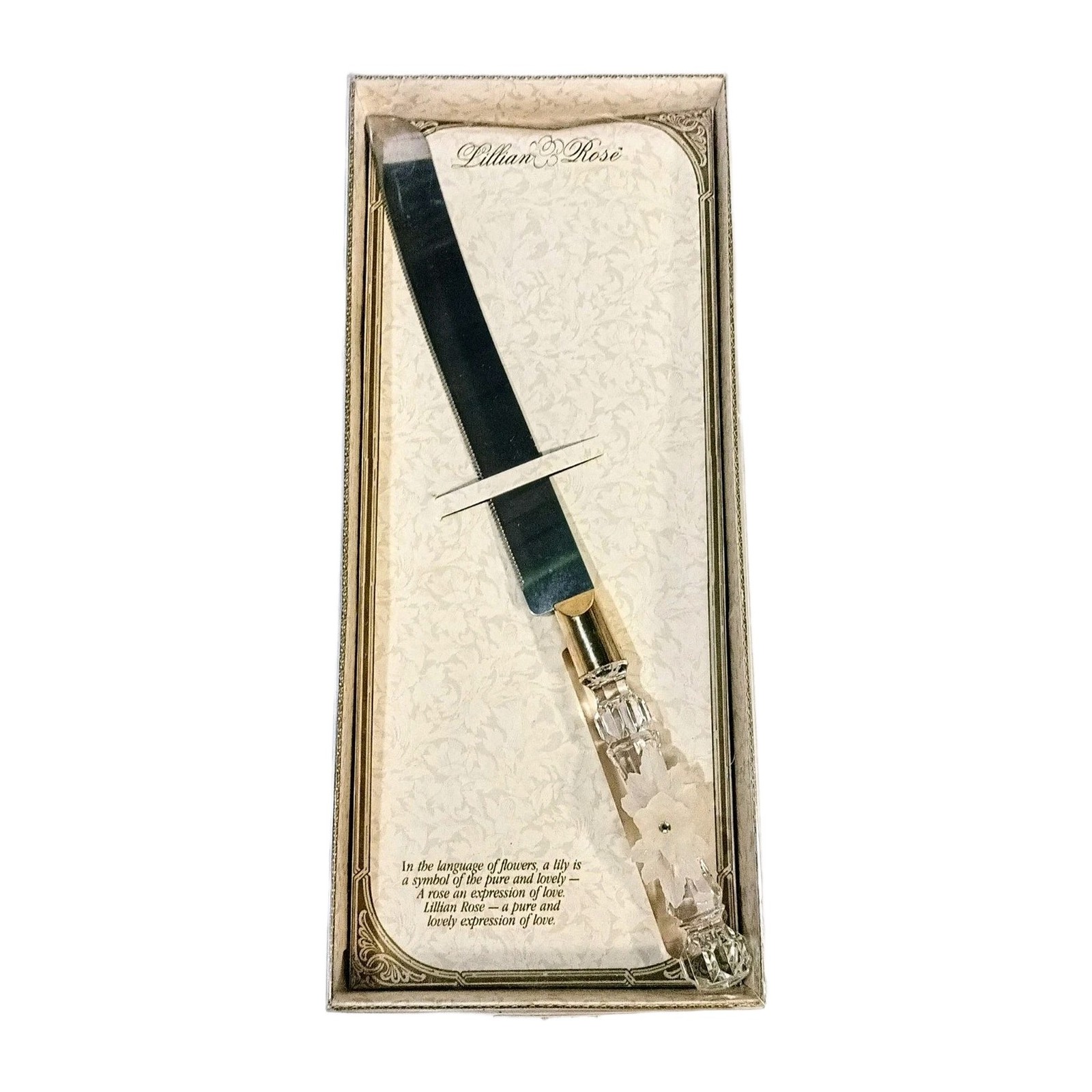 Lillian Rose Crystal Handle Wedding Cake Knife 12 " Server Set K200 New in Box