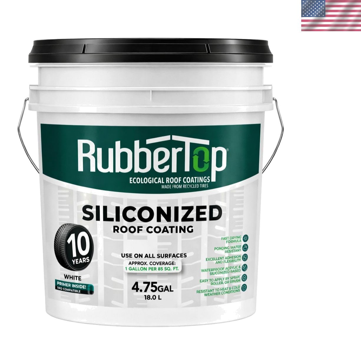 Heavy-Duty Elastomeric Roof Coating - Protects Against the Elements, 43.9 lbs