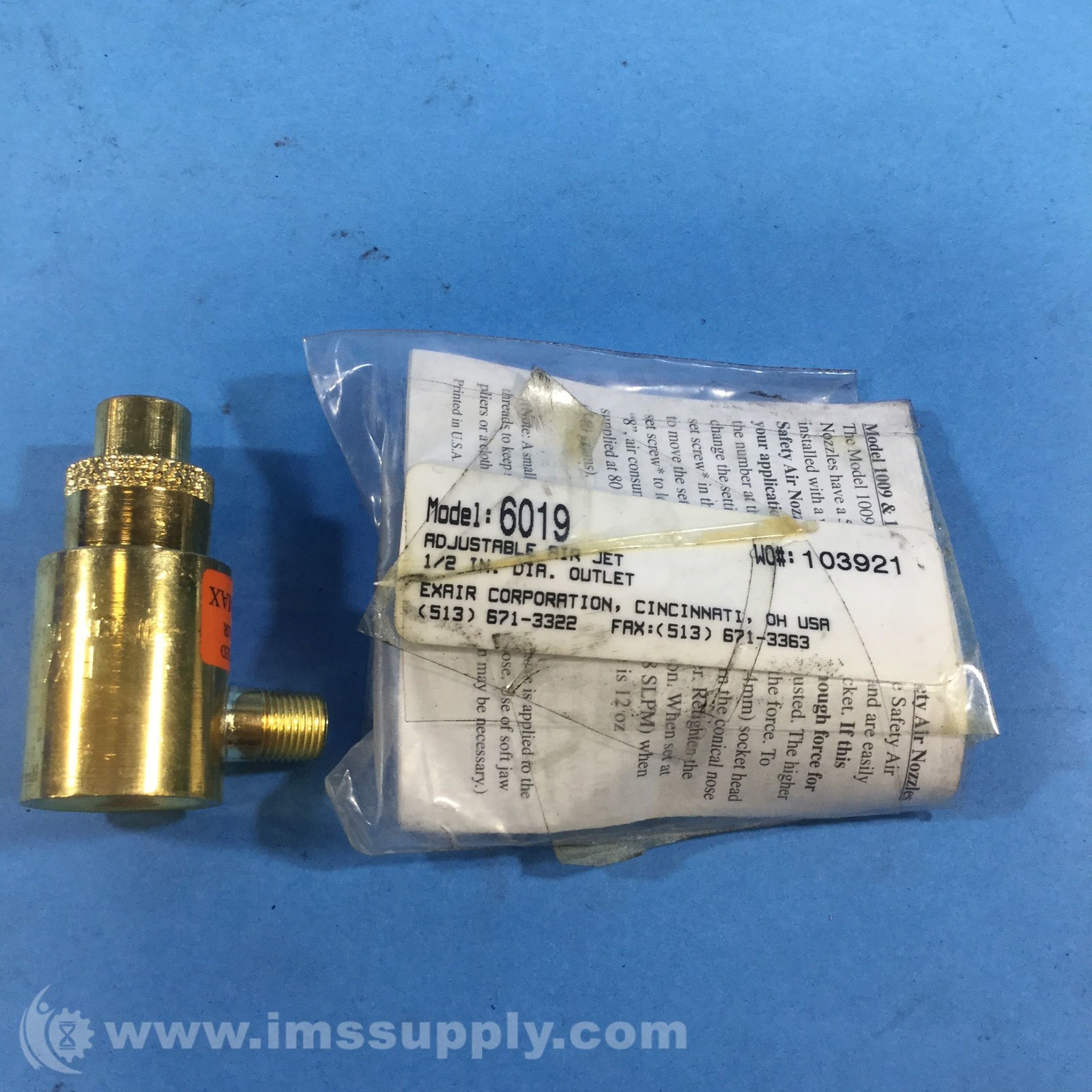 EXAIR CORPORATION 6019 Adjustable Air Jet FNIP