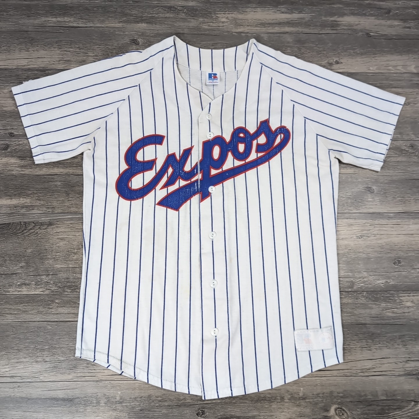 Vtg 90s Montreal Expos Baseball Home Team Jersey Russell Athletic Mens Medium  