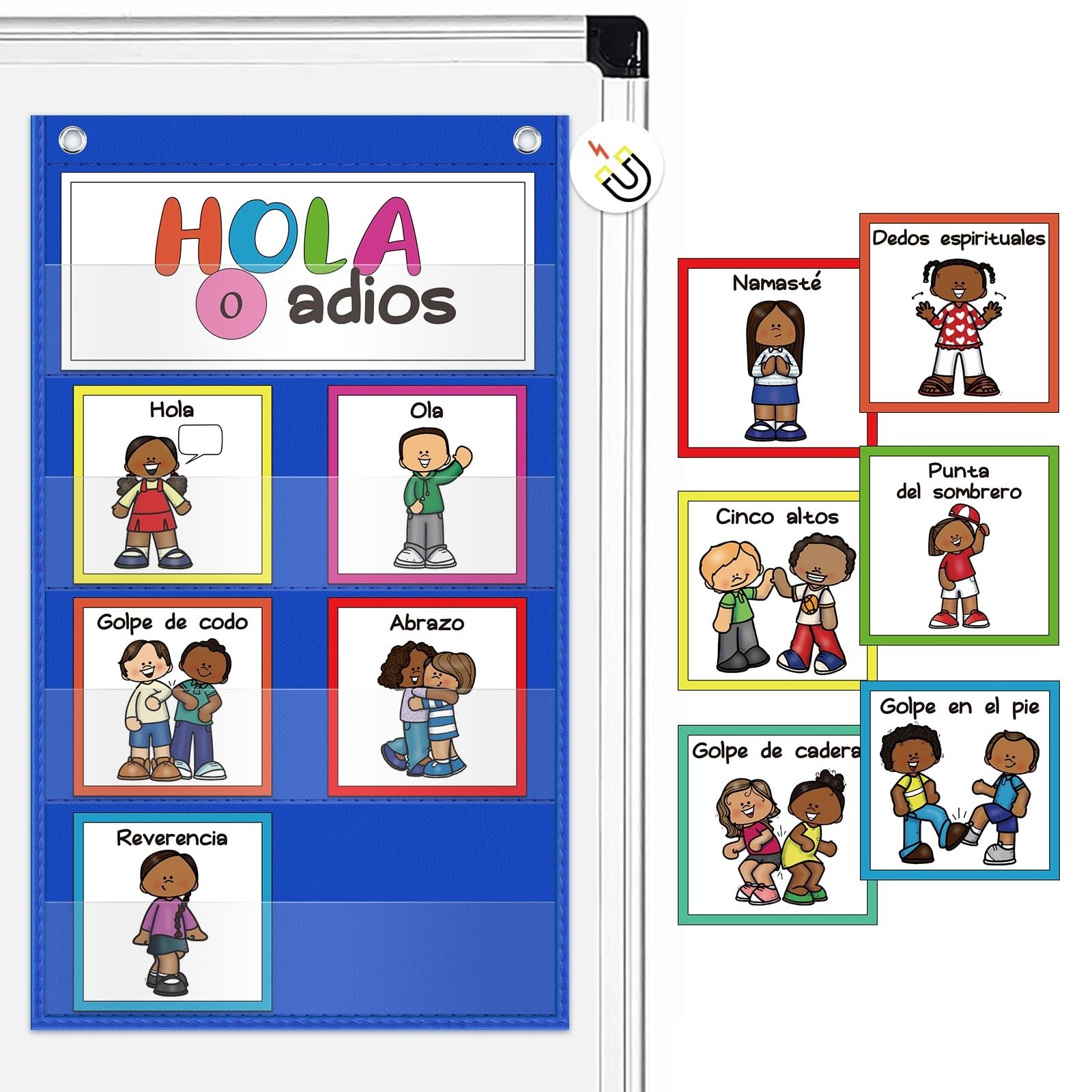 Auchq Morning Meeting Bilingual Greetings Classroom Chart, Preschool Kinderga...