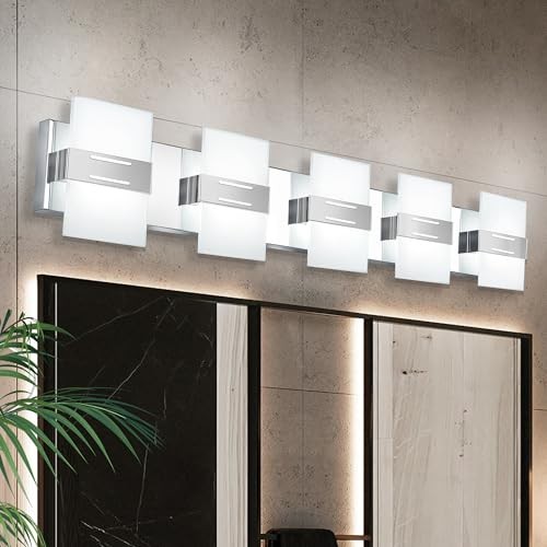 LED Bathroom Vanity Light, Modern Vanity Lights for Bathroom 5 Light-39.06inch