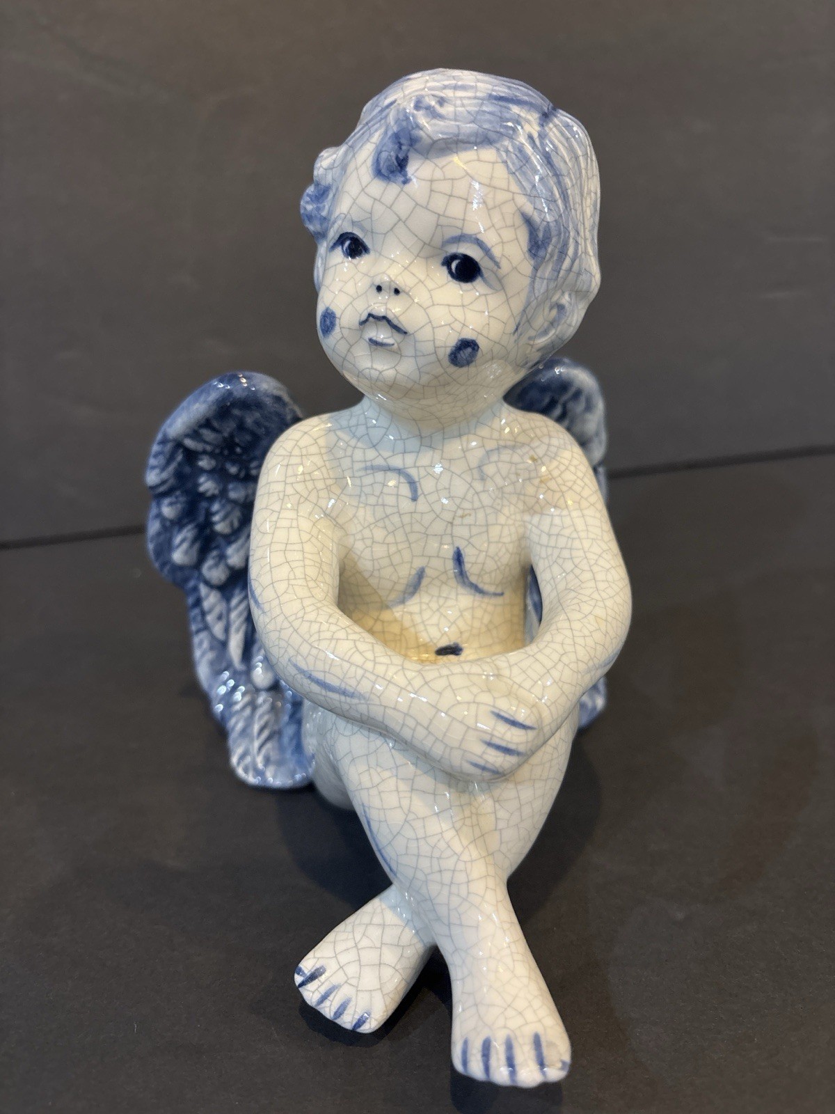 Potting Shed Dedham Pottery cherub figurine~Massachusetts~discontinued~Pristine