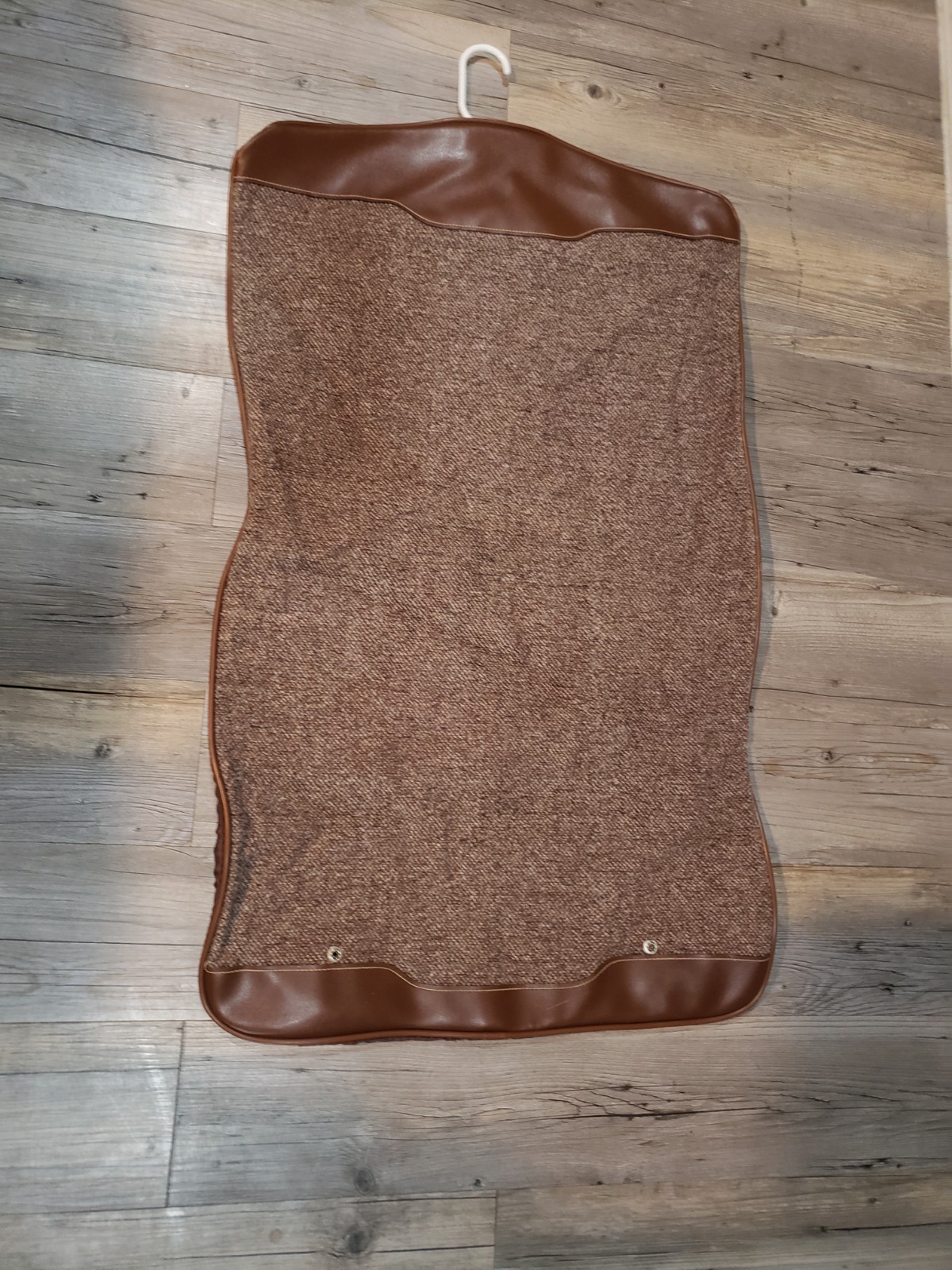 Vintage Tweed & brown Leather Expandable Luggage Garment Bag